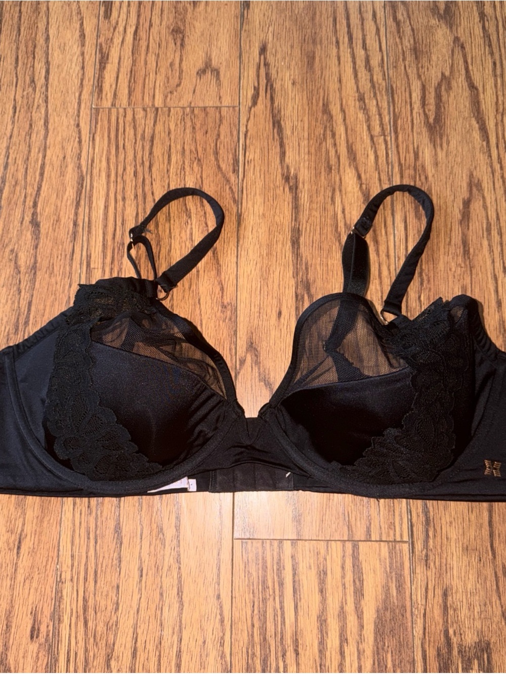 Savage X Fenty 40DD Not Sorry Half Cup Bra Floral Lace Underwire Black Mesh Sexy